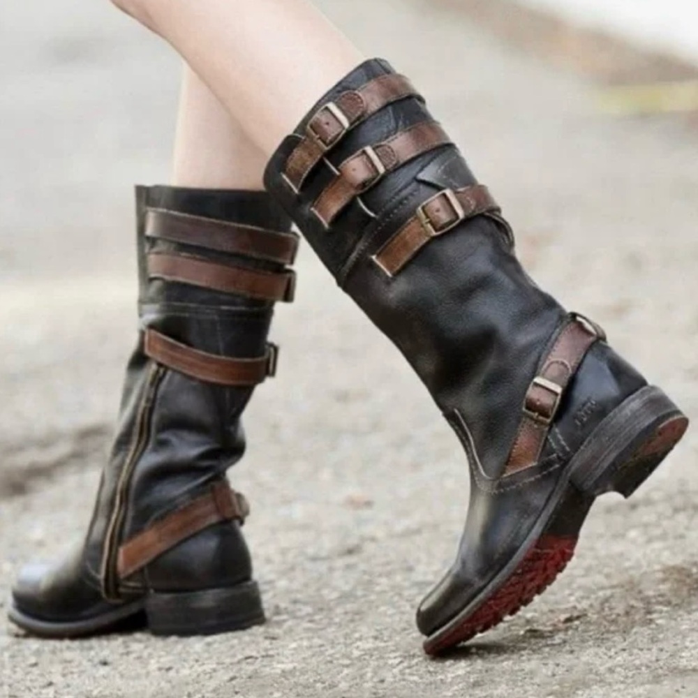 Bed Stu Dorset Black Rustic Teak Handmade Leather Boots Women’s Size 9.5